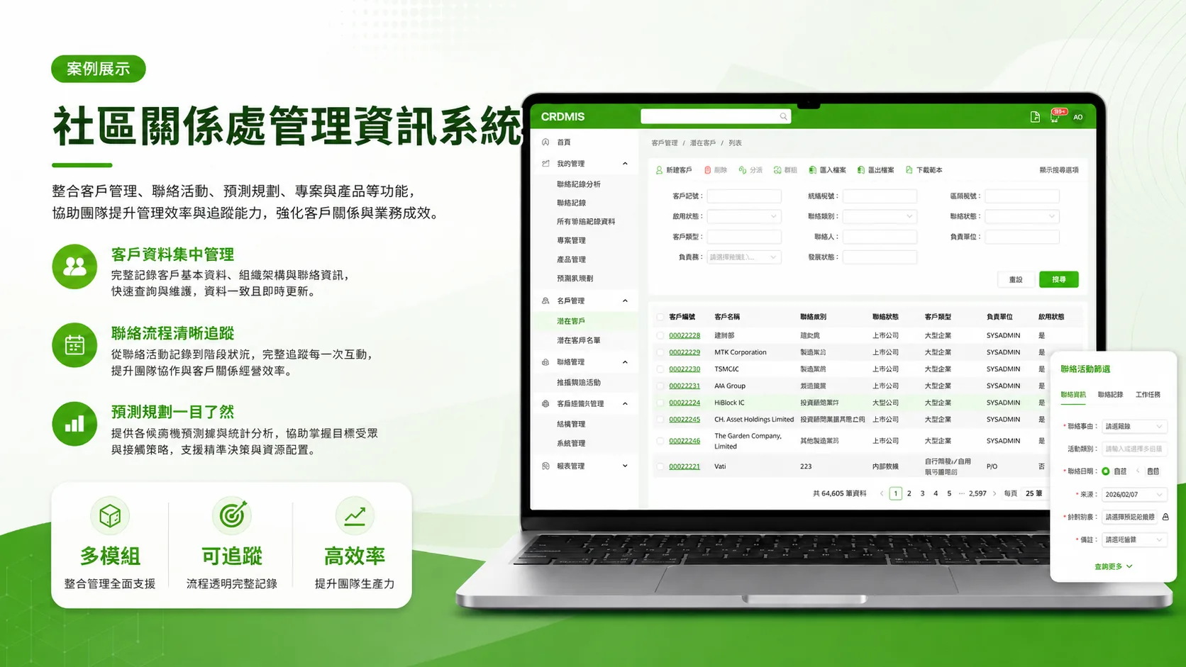香港廉政公署社區關係處管理資訊系統 封面